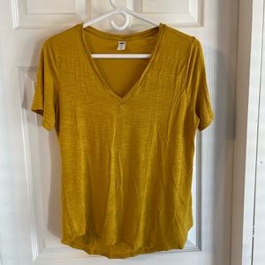 Old Navy Luxe Tee V Neck Mustard